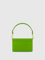 Green Mini Leather Shoulder Bag With Gold Hardware