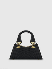 Angular Quilted Napa Leather Handbag